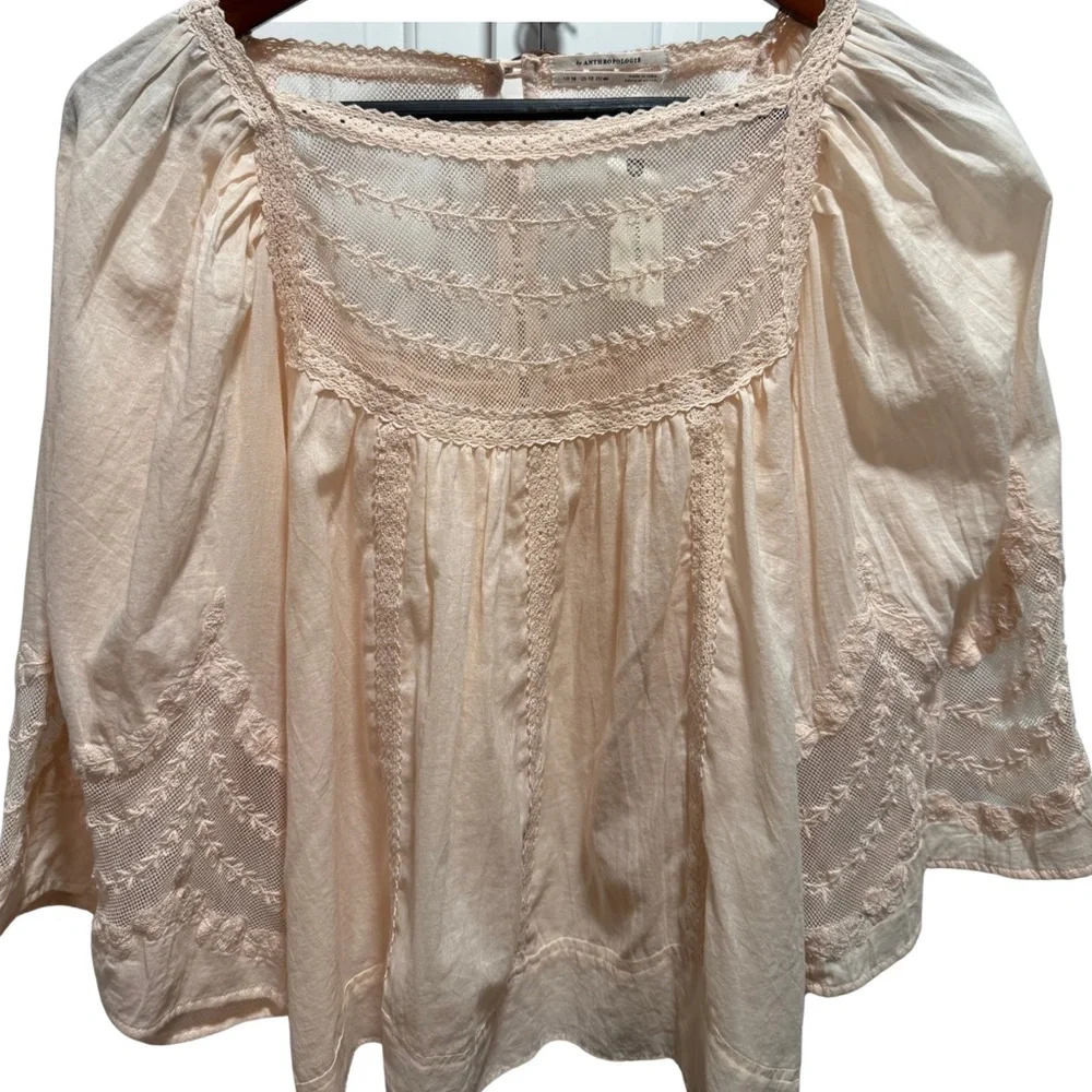 NWT Anthropologie Valentia Peasant Blouse Pink/Rose‎ Womens 12 - Picture 4 of 7
